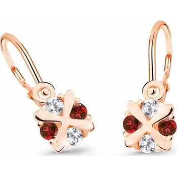 Náušnice Cutie Jewellery Dětské náušnice z růžového zlata C2153-10-X-4 červená + 2 měsíce na vrácení zboží