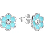 Agato Stříbrné náušnice s modrým smaltem Květina AGT-E232PT + 2 měsíce na vrácení zboží