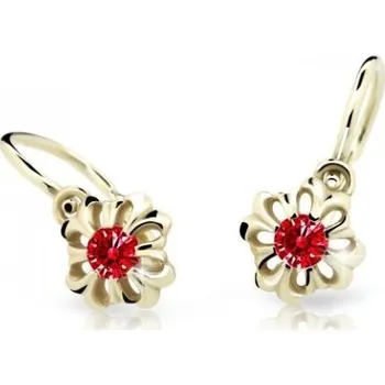 Náušnice Cutie Jewellery Něžné dětské náušnice ze žlutého zlata C2208-10-X-1 červená + 2 měsíce na vrácení zboží