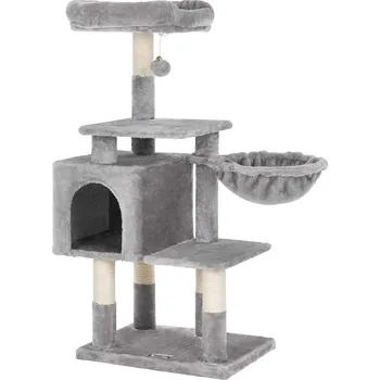 FEANDREA Víceúrovňový strom pro kočky, 50x40x110cm, šedý Kočičí strom
