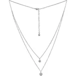 Silvego Dvojitý stříbrný náhrdelník s přívěsky srdce s Brilliance Zirconia MSS165N + 2 měsíce na vrácení zboží