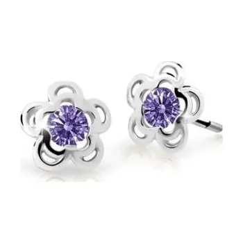 Náušnice Cutie Jewellery Půvabné dětské náušnice z bílého zlata C2204-30-X-2 fialová + 2 měsíce na vrácení zboží