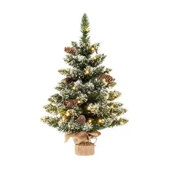 Vánoční stromek Umělý vánoční stromeček CM23992 s LED světlem, 60 cm - A COSTWAY