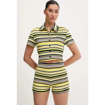 Dámské oblečení Košile adidas Originals Towel S Tee JC5333 žlutá 11X, vel. XXS