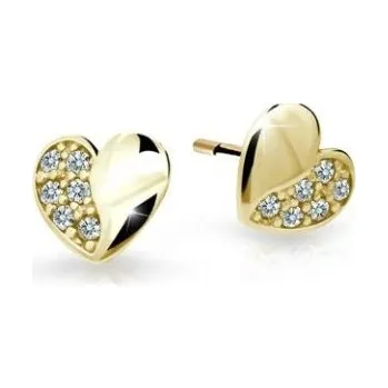 Náušnice Cutie Jewellery Dětské náušnice ze žlutého zlata C2160-30-X-1 bílá + 2 měsíce na vrácení zboží