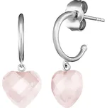 Engelsrufer Něžné stříbrné náušnice s růženínem ERE-HEART-RQ-CR + 2 měsíce na vrácení zboží