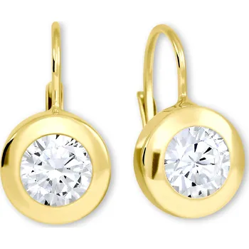 Náušnice Soliter Slušivé náušnice ze žlutého zlata s krystaly 236 001 00682 + 2 měsíce na vrácení zboží