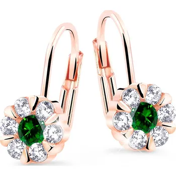 Náušnice Cutie Diamonds Oslnivé visací náušnice z růžového zlata se smaragdy a diamanty DZ8039-55-SM-X-4 + 2 měsíce na vrácení zboží