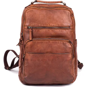 Školní batoh SEGALI Kožený batoh 29411 Tan + 2 měsíce na vrácení zboží