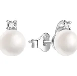 Agato Módní stříbrné náušnice s perlou a zirkony AGT-E242PW-P8 + 2 měsíce na vrácení zboží