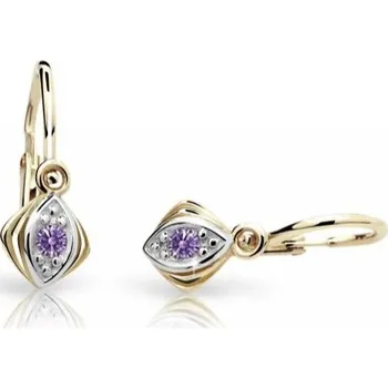 Náušnice Cutie Jewellery Zlaté dětské náušnice C1897-10-X-1 fialová + 2 měsíce na vrácení zboží