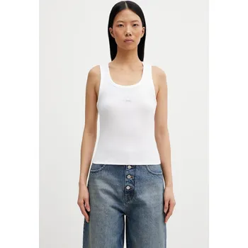 Top VETEMENTS Crystal Biker Cross, M, bílá, 00X