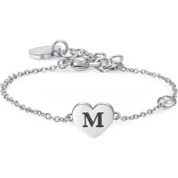 Náramek S'Agapõ Stříbrný ocelový náramek s písmenem M Click SCK130 + 2 měsíce na vrácení zboží