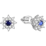 Beneto Stříbrné třpytivé náušnice kytičky AGUP1443S + 2 měsíce na vrácení zboží