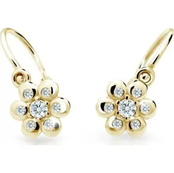Náušnice Cutie Diamonds Květinové dětské náušnice ze žlutého zlata s brilianty DC2247-10-00-X-1 + 2 měsíce na vrácení zboží