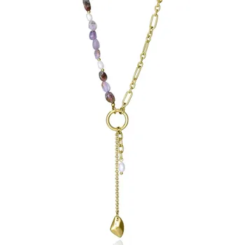 Módní doplněk Viceroy Pozlacený náhrdelník s ametystem a perlou Chic 14201C01012 + 2 měsíce na vrácení zboží