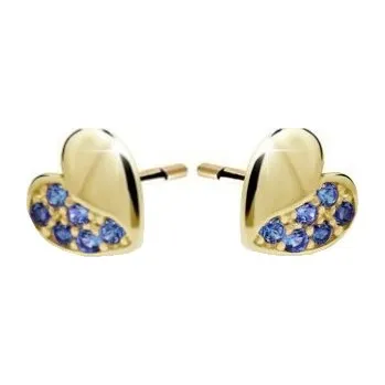 Náušnice Cutie Jewellery Dětské náušnice ze žlutého zlata C2160-30-X-1 modrá + 2 měsíce na vrácení zboží