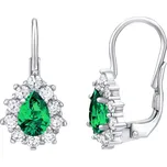 Silvego Stříbrné náušnice se zeleným kamenem Swarovski Created Stones SILVEGO31866G + 2 měsíce na vrácení zboží