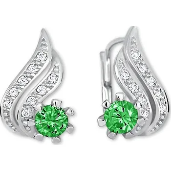 Náušnice Soliter Krásné náušnice z bílého zlata se zelenými zirkony 239 001 00529 0700800 + 2 měsíce na vrácení zboží
