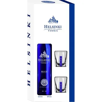 Vodka Helsinki vodka blue edition metalic 40% 0,5L + 2 x sklenice