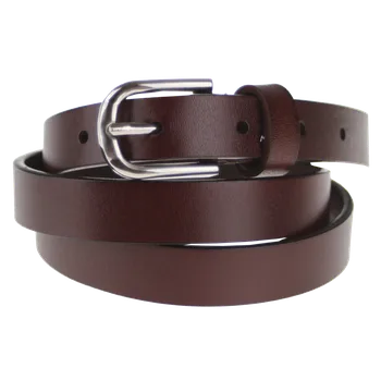 Opasek NovaKabelka.cz Dámský kožený pásek Cintura Liscio (1,8 cm) hnědá tmavá