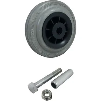 Pojezdové kolečko Pryžové nerezové kolo s plastovým diskem a montážní sestavou 125 mm