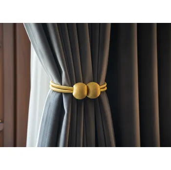 Uchycení záclony a závěsu Dekorační ozdobná spona na záclony a závěsy s magnetem MATY, zlatá 1 kus, Ø 3 cm Mybesthome