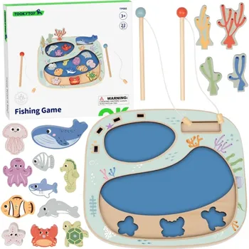 Dřevěná hračka Motorická dřevěná hra - rybaření