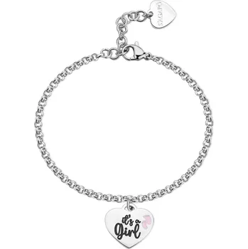 Módní doplněk S'Agapõ Ocelový náramek s přívěskem It´s a girl Be My Family SBY040 + 2 měsíce na vrácení zboží