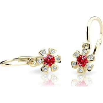 Náušnice Cutie Jewellery Zlaté dětské náušnice C2156-10-X-1 červená + 2 měsíce na vrácení zboží