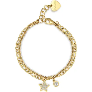 Náramek S'Agapõ Dvojitý pozlacený náramek s přívěsky hvězda Aurora SAR29 + 2 měsíce na vrácení zboží