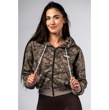 Dámská mikina NEBBIA Mikina na zip s kapucí POWER camo bledá M