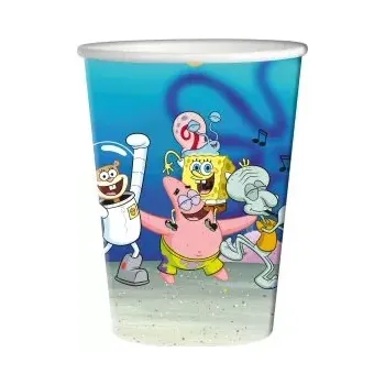 Party dekorace Papírové kelímky Sponge Bob 250ml - 8ks