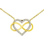 Silvego Stříbrný/pozlacený náhrdelník Belisa srdce a Infinity s Brilliance Zirconia PRGPK0068N + 2 měsíce na vrácení zboží
