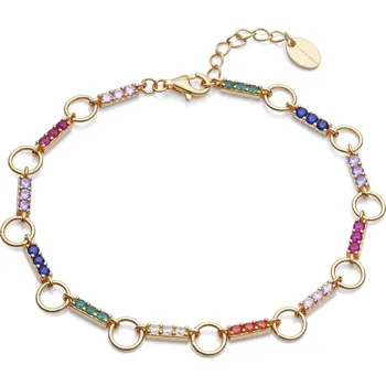 Náramek Viceroy Pozlacený náramek s barevnými zirkony Elegant 13073P100-39 + 2 měsíce na vrácení zboží