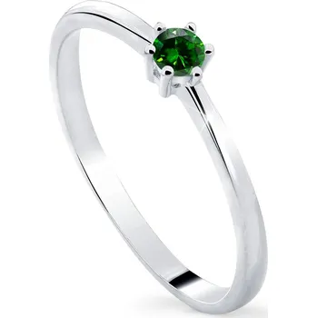 Prsten Cutie Diamonds Minimalistický prsten z bílého zlata se smaragdem DZ8011-SM-X-2 52 mm + 2 měsíce na vrácení zboží