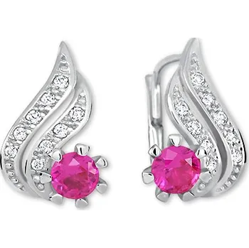 Náušnice Soliter Krásné náušnice z bílého zlata s fuchsiovými zirkony 239 001 00529 0700700 + 2 měsíce na vrácení zboží