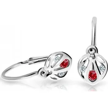 Náušnice Cutie Jewellery Slušivé dětské náušnice z bílého zlata C2265-10-X-2 červená + 2 měsíce na vrácení zboží