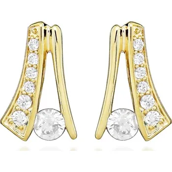 Módní doplněk Silver Cat Krásné pozlacené náušnice s kubickými zirkony SC546 + 2 měsíce na vrácení zboží