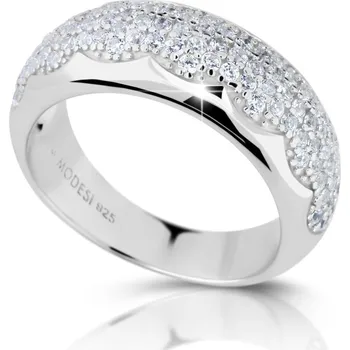 Módní doplněk Modesi Blyštivý stříbrný prsten s kubickými zirkony M01611 52 mm + 2 měsíce na vrácení zboží