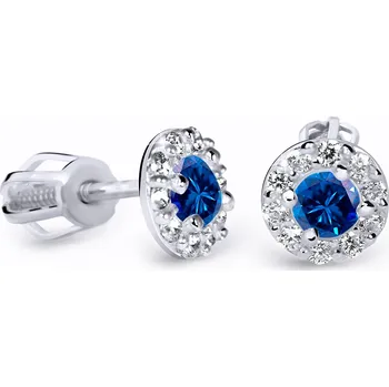Náušnice Cutie Diamonds Luxusní náušnice z bílého zlata se safíry a diamanty DZ60167-30-SF-X-2 + 2 měsíce na vrácení zboží