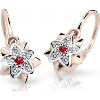 Náušnice Cutie Jewellery Dětské náušnice z růžového zlata C2210-10-X-4 červená + 2 měsíce na vrácení zboží