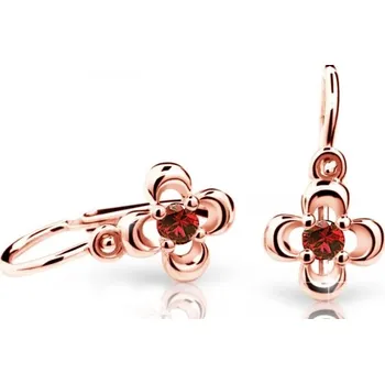 Náušnice Cutie Jewellery Dětské náušnice z růžového zlata C2013-10-X-4 červená + 2 měsíce na vrácení zboží