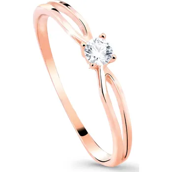 Prsten Cutie Jewellery Něžný třpytivý prsten z růžového zlata Z8027-10-X-4 62 mm + 2 měsíce na vrácení zboží