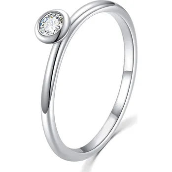 Prsten MOISS Půvabný stříbrný prsten s čirým zirkonem R00019 49 mm + 2 měsíce na vrácení zboží
