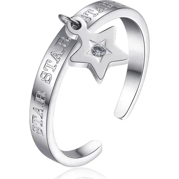 Módní doplněk S'Agapõ Otevřený prsten z oceli Click SCK147 + 2 měsíce na vrácení zboží