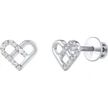 Silvego Diamantové náušnice srdce Evie v bílém zlatě DNN2590EGWD + 2 měsíce na vrácení zboží