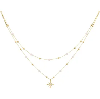 Náhrdelník Pierre Lannier Stylový pozlacený náhrdelník s korálky Hvězda Australe BJ22A4251 + 2 měsíce na vrácení zboží