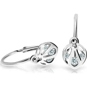 Náušnice Cutie Diamonds Krásné dětské náušnice z bílého zlata s diamanty C2265-10-10-X-2-D + 2 měsíce na vrácení zboží