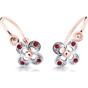 Náušnice Cutie Jewellery Dětské náušnice z růžového zlata C2200-10-X-4 červená + 2 měsíce na vrácení zboží
